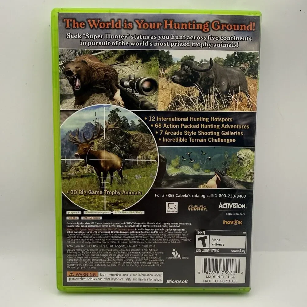 Cabela's Big Game Hunter 2010 (Microsoft Xbox 360) Tested CIB